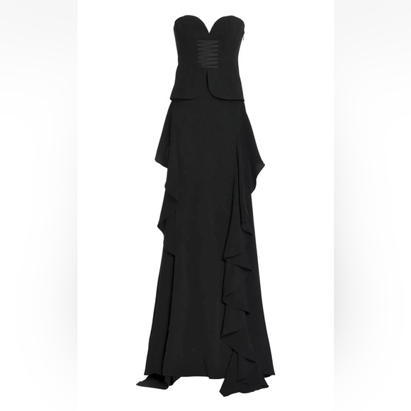 cinq a sept | NWT Dorian Strapless Corset Gown in Black 8 - Picture 5 of 15